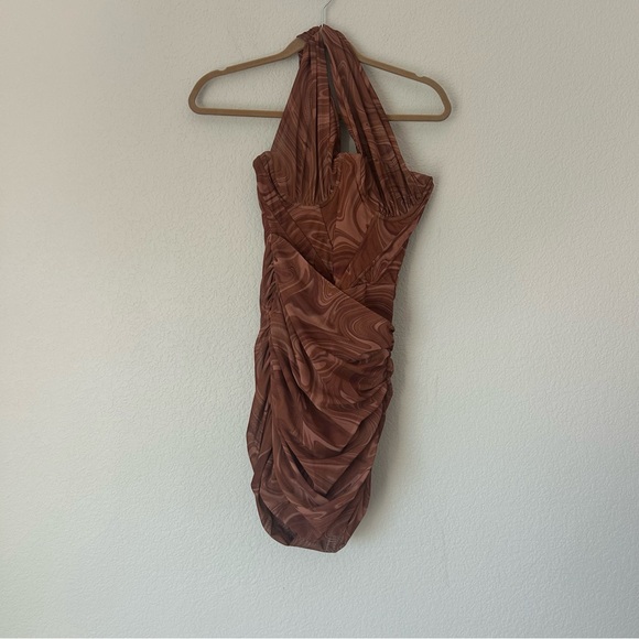 House of CB Clementine Cutout Ruched Minidress in Swirl Print - Picture 3 of 7